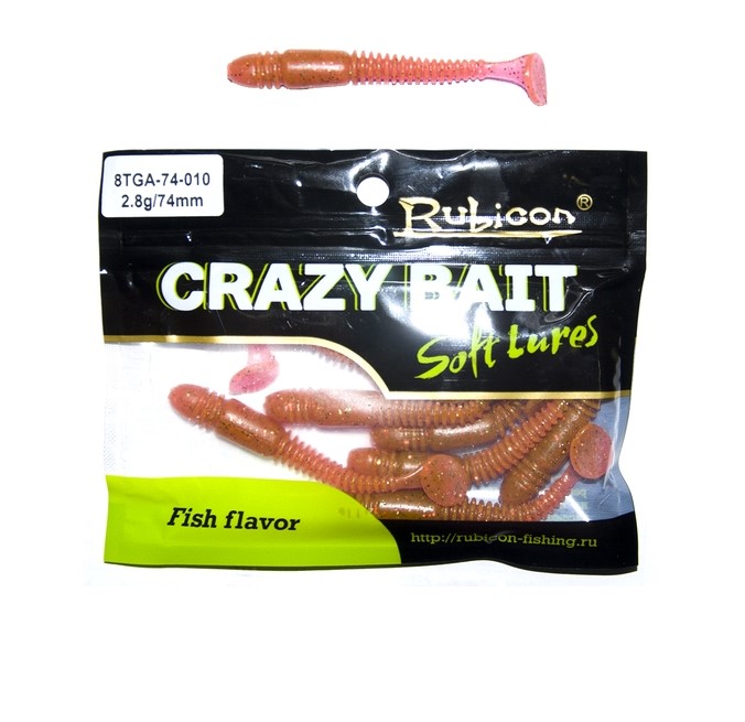 

Силиконовая приманка Rubicon Crazy Bait 74 мм, 010, 8 шт., Красный, Crazy Bait