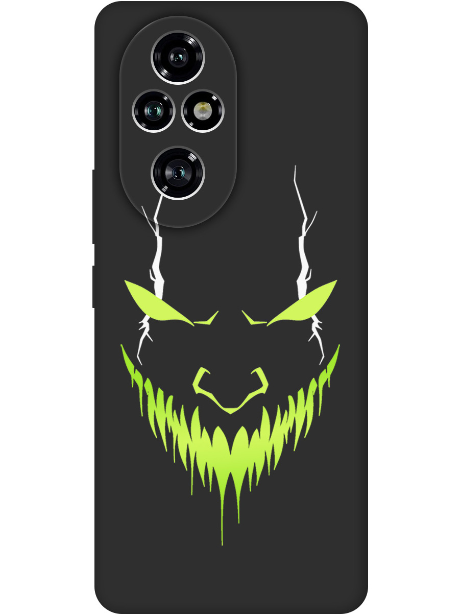 

Силиконовый чехол на Honor 200 pro с принтом "Evil Face" матовый черный, Черный;белый;зеленый, 783979651