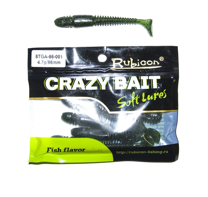 

Силиконовая приманка Rubicon Crazy Bait 86 мм, 001, 6 шт., Черный, Crazy Bait