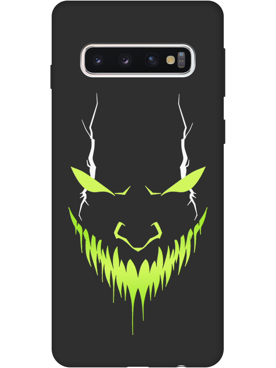 

Силиконовый чехол на Samsung Galaxy S10 с принтом "Evil Face" матовый черный, Черный;белый;зеленый, 720461351
