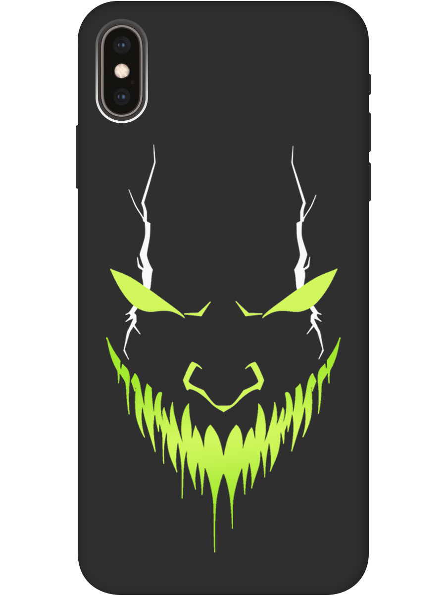 

Силиконовый чехол на Apple iPhone XS Max с принтом "Evil Face" матовый черный, Черный;белый;зеленый, 719086251