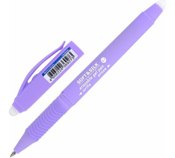 

Ручка стираемая гелевая с грипом BRAUBERG SOFT&SILK PASTEL синяя узел 0,7мм, 24 шт