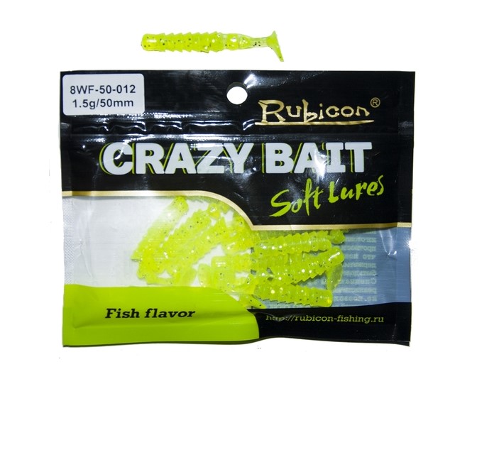 

Силиконовая приманка Rubicon Crazy Bait WF 50 мм, 012, 12 шт., Желтый, Crazy Bait WF