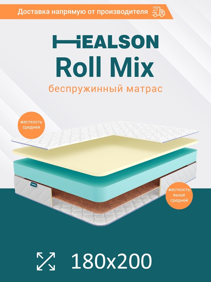 Матрас анатомический на кровать Healson Roll mix 180х200 22945₽