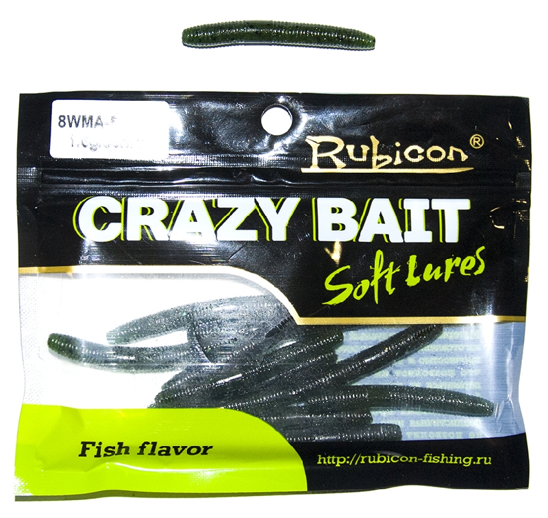 

Силиконовая приманка Rubicon Crazy Bait WMA 50 мм, 001, 12 шт., Черный, Crazy Bait WMA