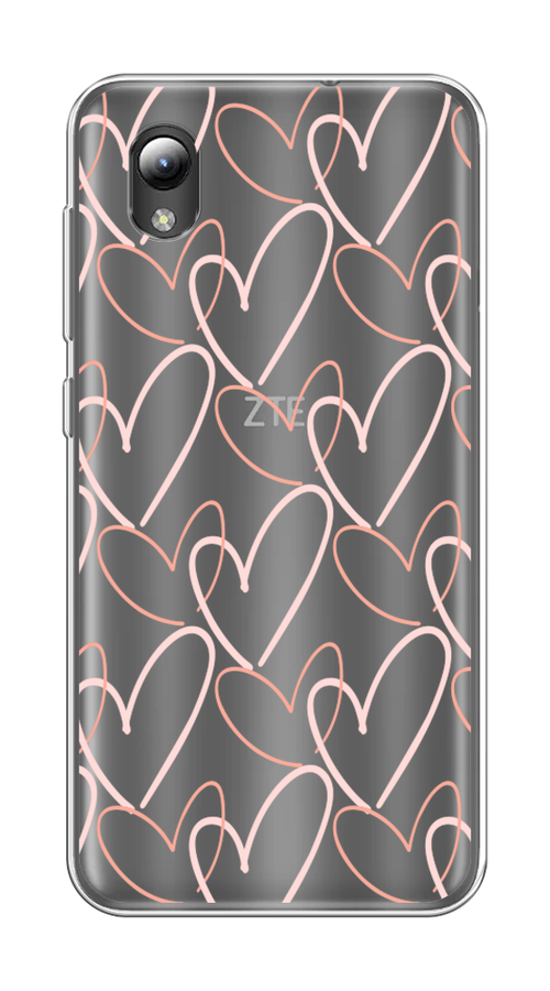 

Чехол на ZTE Blade A3 2019/L8/ZTE Blade A31 lite "Узор из сердечек", Розовый;бежевый, 132850-6