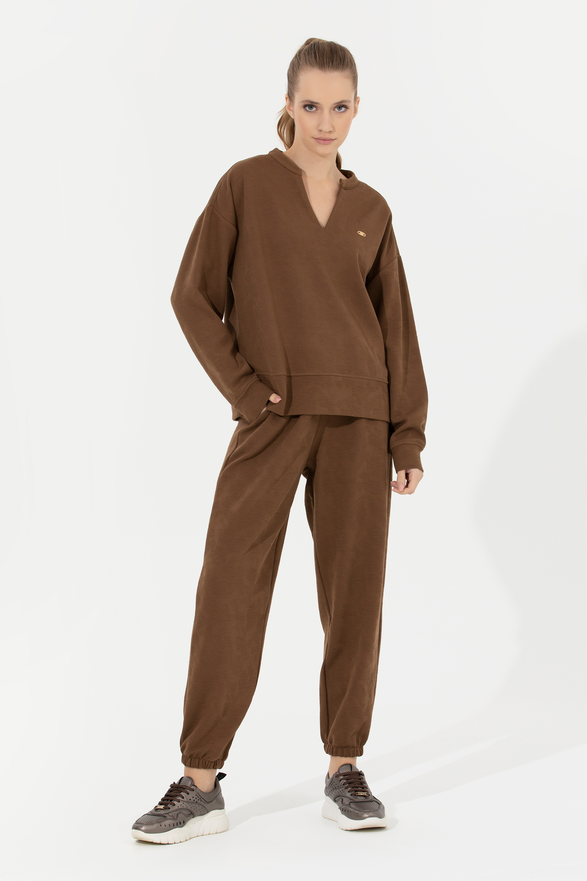 Спортивные брюки женские U.S. POLO Assn. G082SZ0OP0KAMERA коричневые S