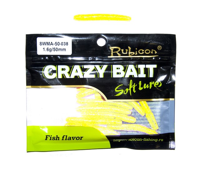 

Силиконовая приманка Rubicon Crazy Bait WMA 50 мм, 038, 12 шт., Желтый, Crazy Bait WMA