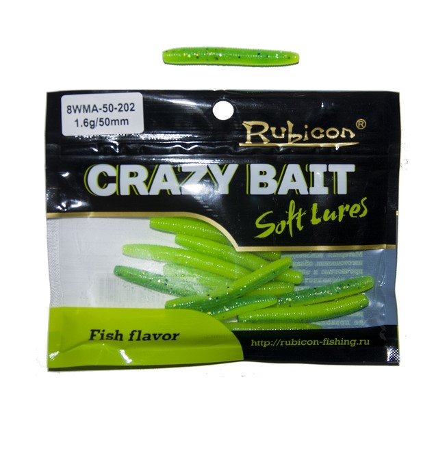 

Силиконовая приманка Rubicon Crazy Bait 50 мм, 202, 12 шт., Зеленый, Crazy Bait