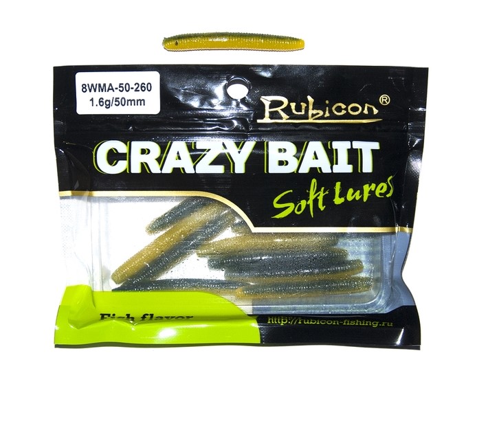 

Силиконовая приманка Rubicon Crazy Bait 50 мм, 260, 12 шт., Бежевый, Crazy Bait