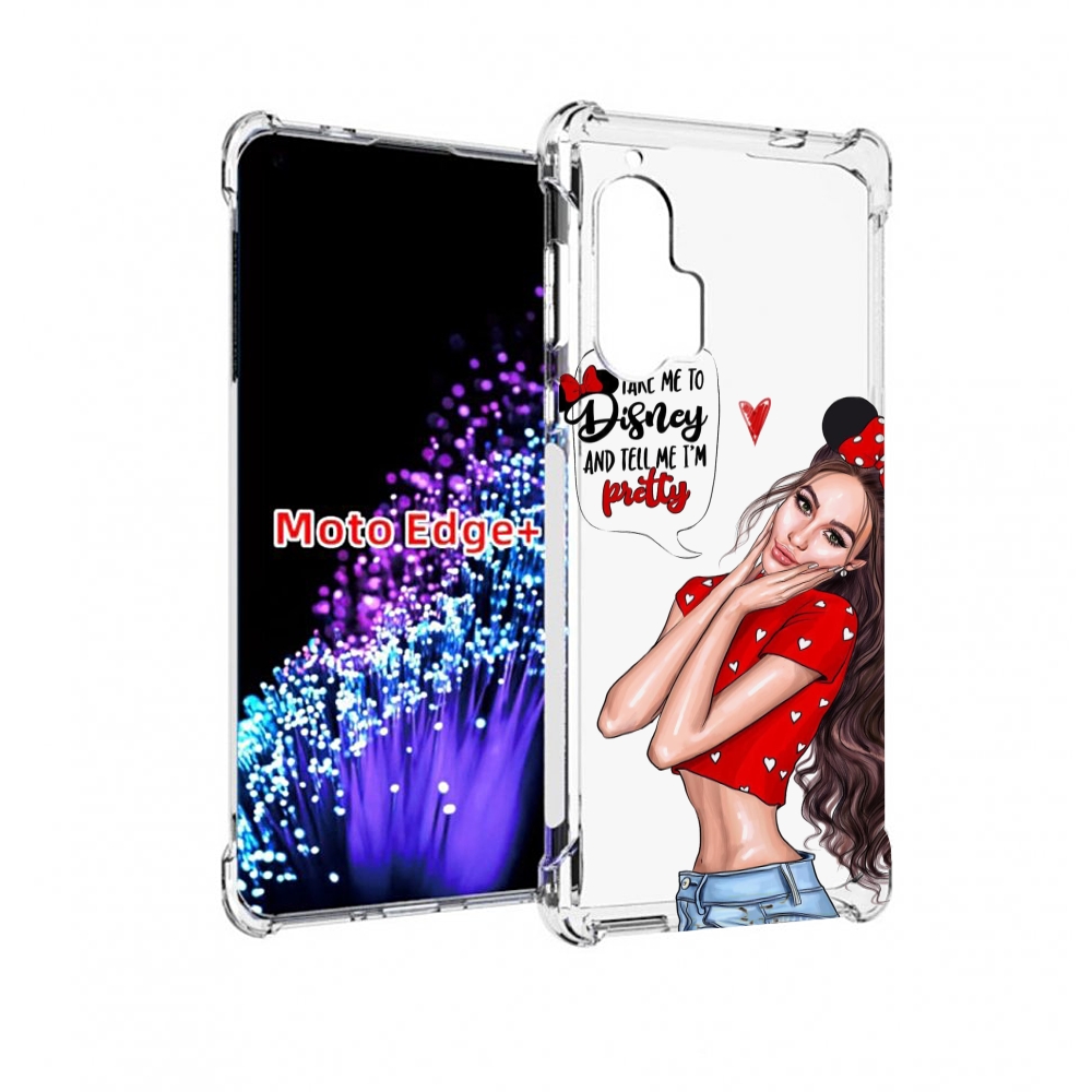 

Чехол MyPads Девушка-Мини женский для Motorola Edge+ Plus, Прозрачный, Tocco