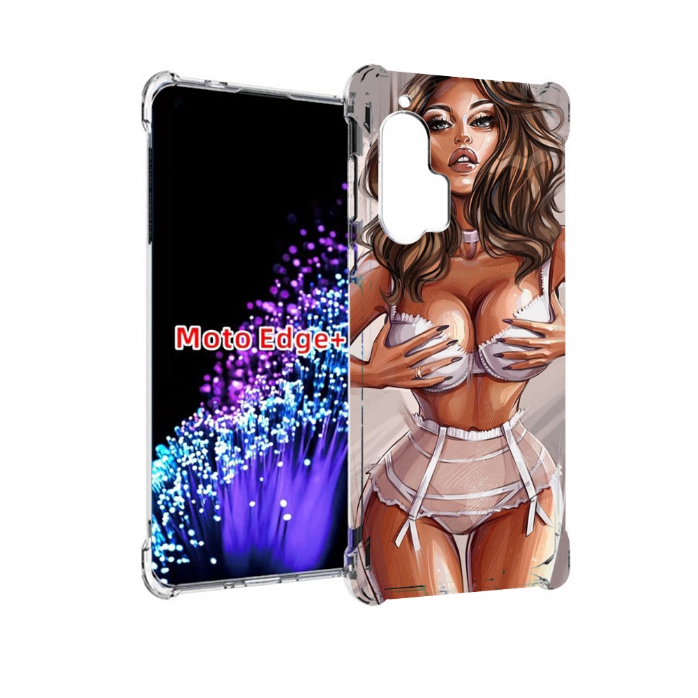 

Чехол MyPads Девушка-в-кружевном для Motorola Edge+ Plus, Прозрачный, Tocco