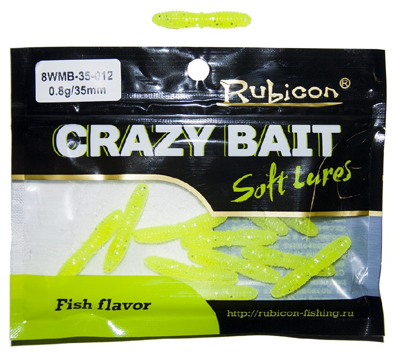 

Силиконовая приманка Rubicon Crazy Bait 35 мм, 012, 12 шт., Желтый, Crazy Bait
