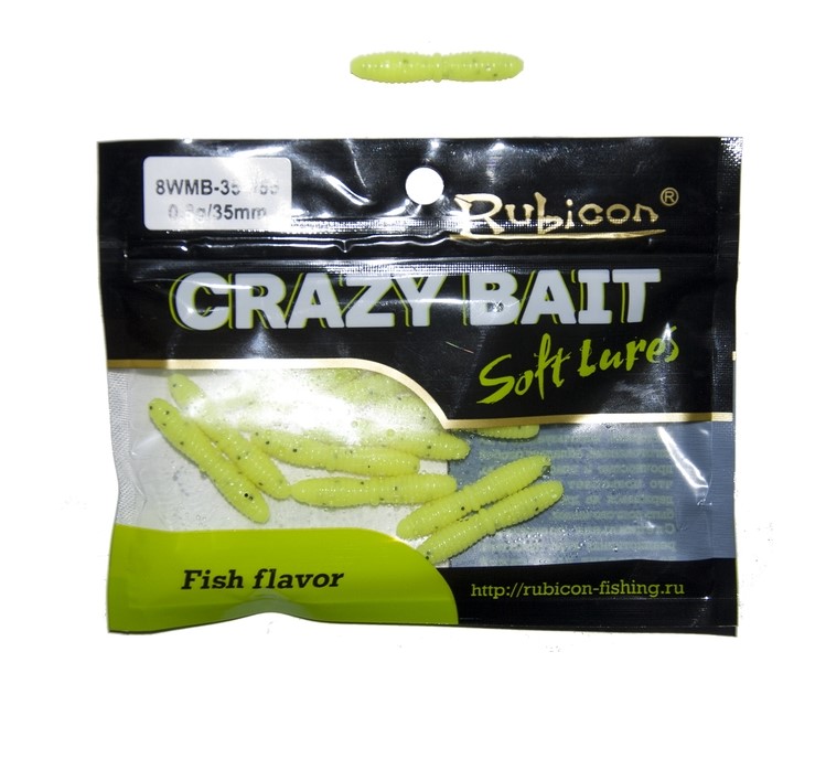 

Силиконовая приманка Rubicon Crazy Bait 35 мм, 055, 12 шт., Желтый, Crazy Bait