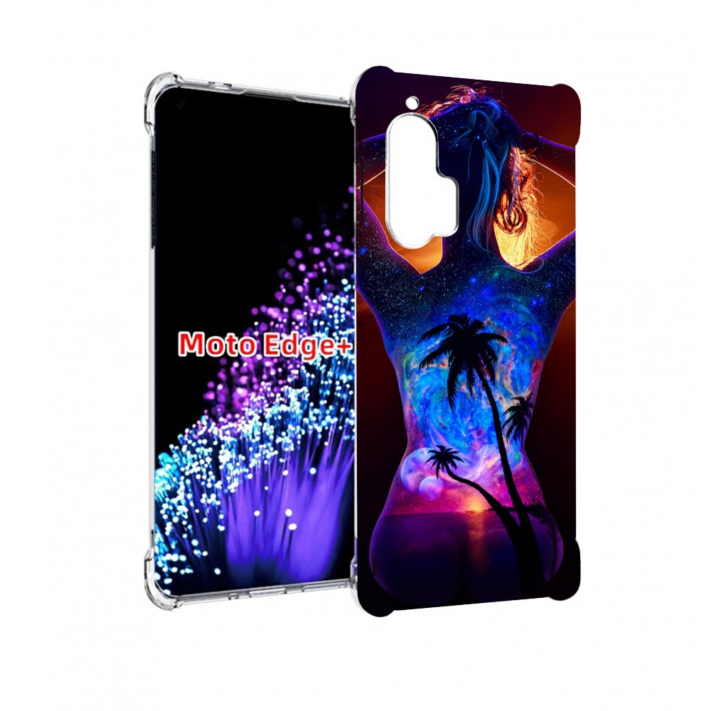 

Чехол MyPads Девушка-и-пальмы женский для Motorola Edge+ Plus, Прозрачный, Tocco