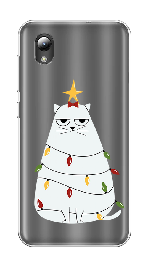 

Чехол на ZTE Blade A3 2019/L8/ZTE Blade A31 lite "Котик в гирлянде", Белый;красный;желтый, 132850-1