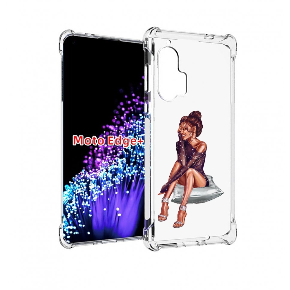 

Чехол MyPads Девушка-на-подушке женский для Motorola Edge+ Plus, Прозрачный, Tocco