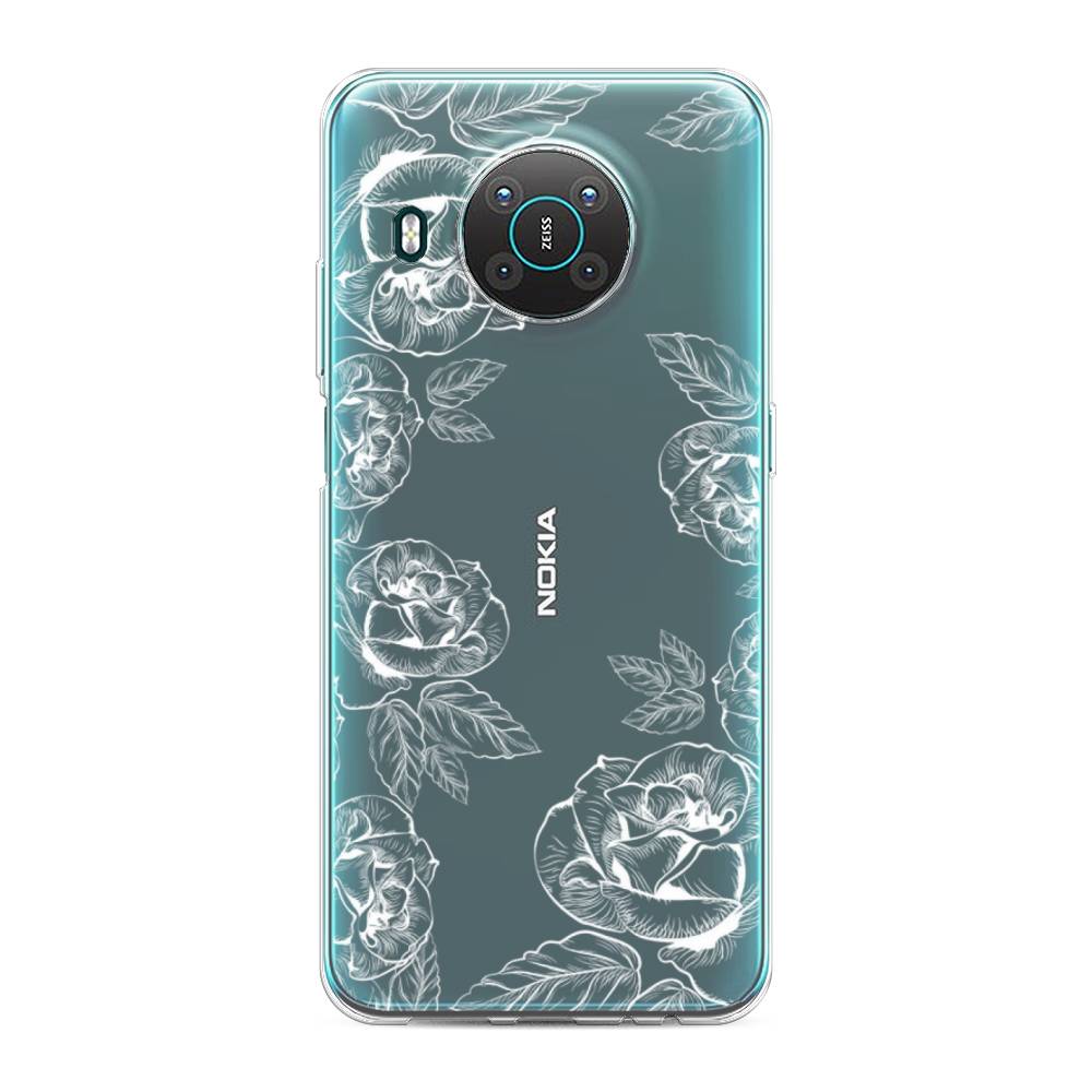 

Чехол на Nokia X20 "Розы графика", Черный;серый, 124750-2