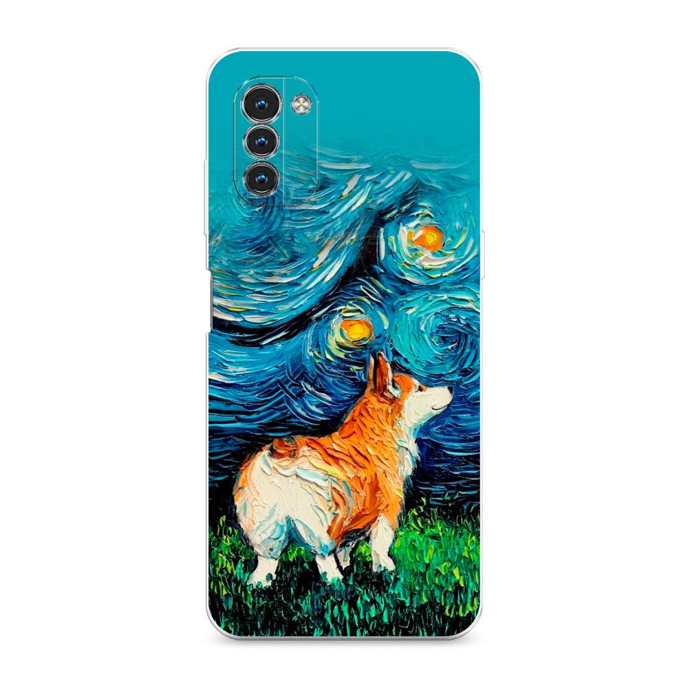 

Чехол на Nokia G11 "Корги звёздная ночь", Коричневый;белый;зеленый, 125050-1