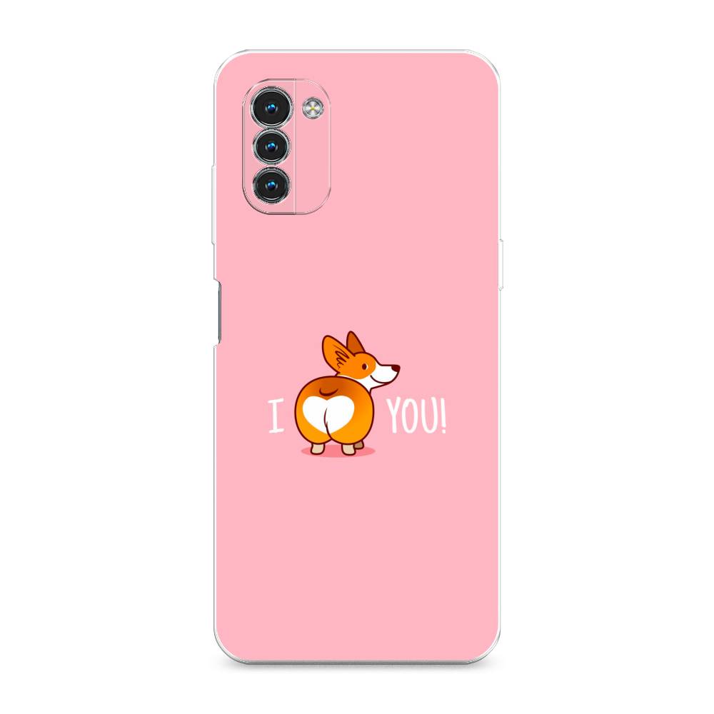 

Чехол на Nokia G11 "Корги I love you", Розовый;коричневый;белый, 125050-1