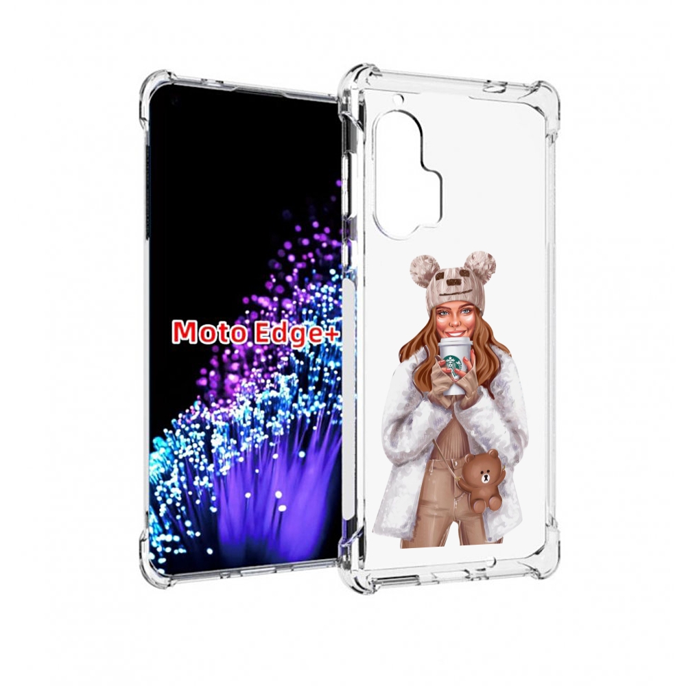 

Чехол MyPads Девушка-с-кофе-старбакс женский для Motorola Edge+ Plus, Прозрачный, Tocco