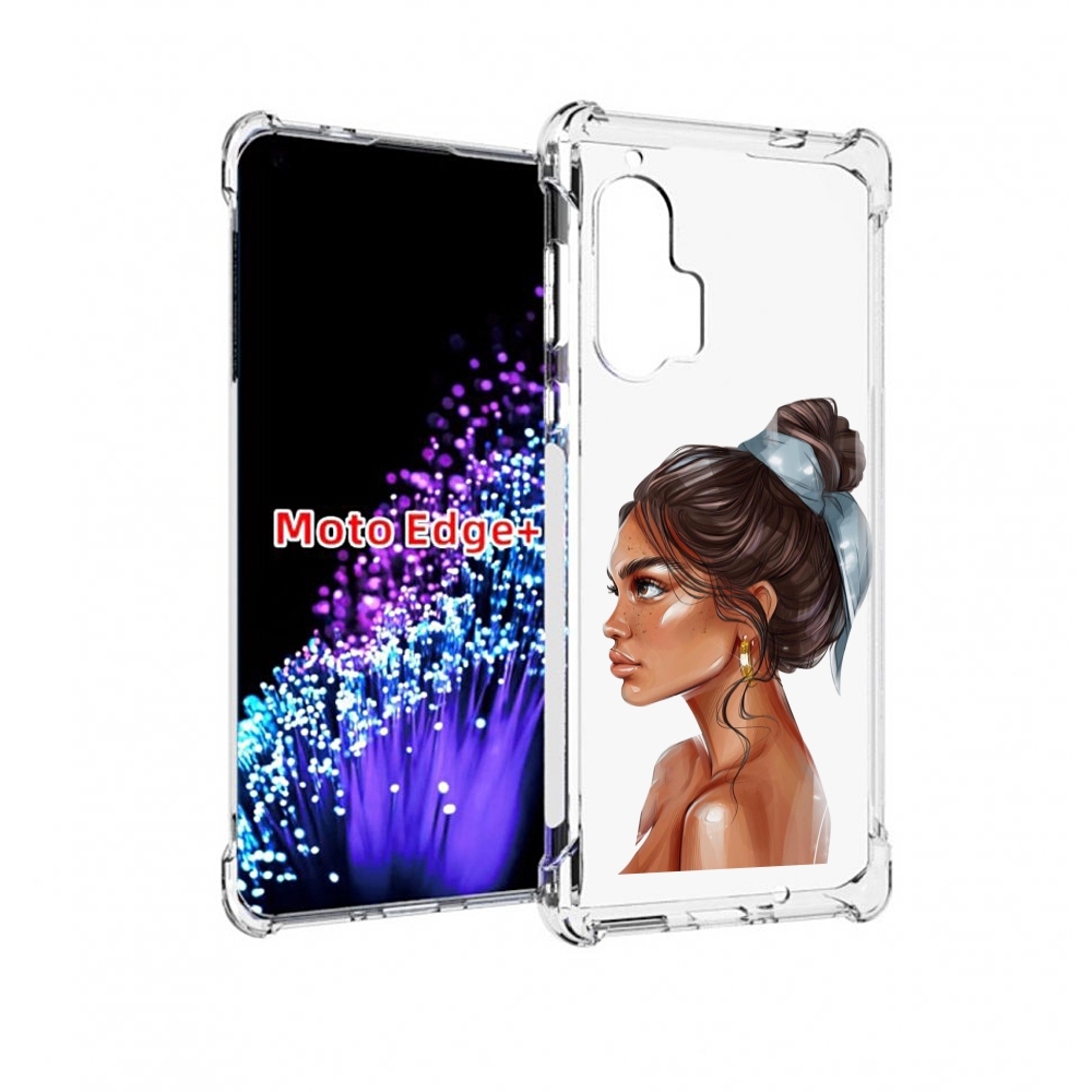

Чехол MyPads Девушка-с-повязкой женский для Motorola Edge+ Plus, Прозрачный, Tocco