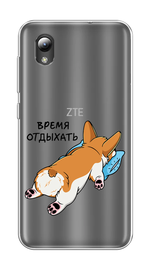 

Чехол на ZTE Blade A3 2019/L8/ZTE Blade A31 lite "Корги отдыхает", Черный;коричневый;голубой, 132850-1