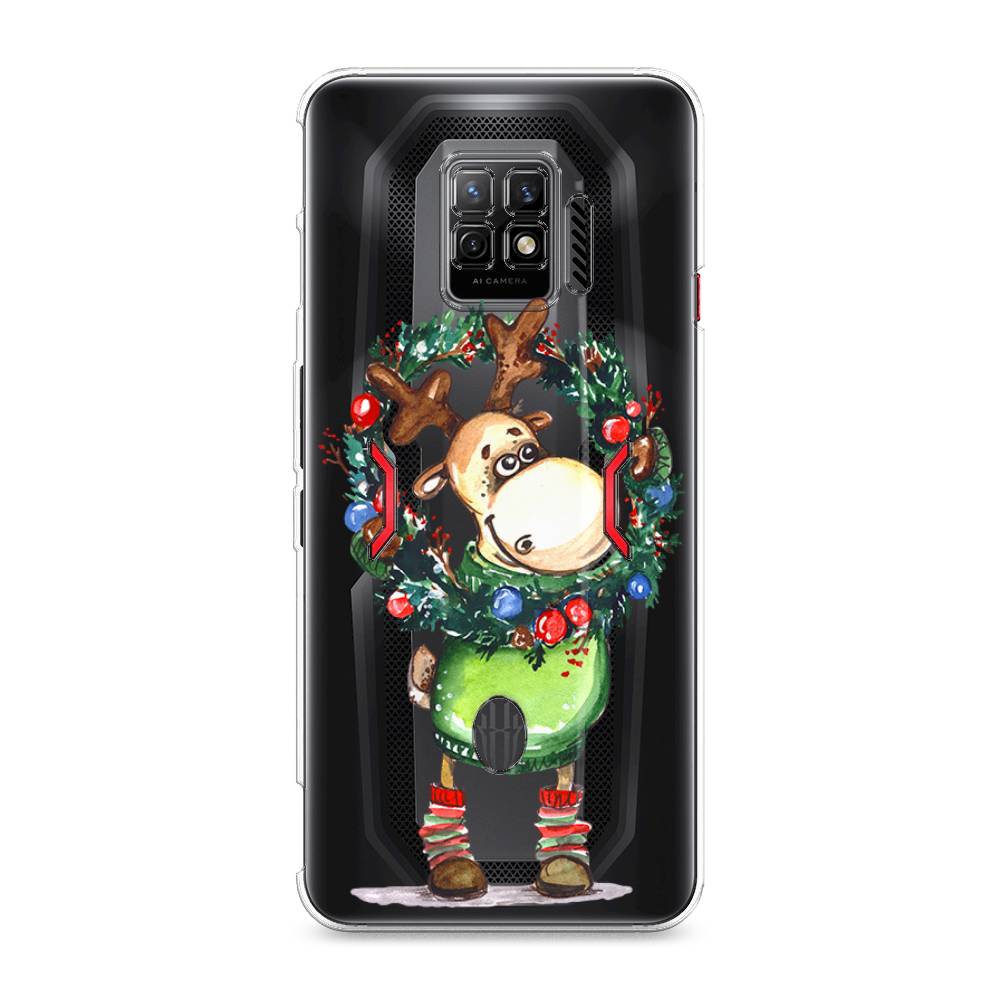 

Чехол на ZTE Nubia Red Magic 7 Pro "Олень с новогодним венком", 136050-4