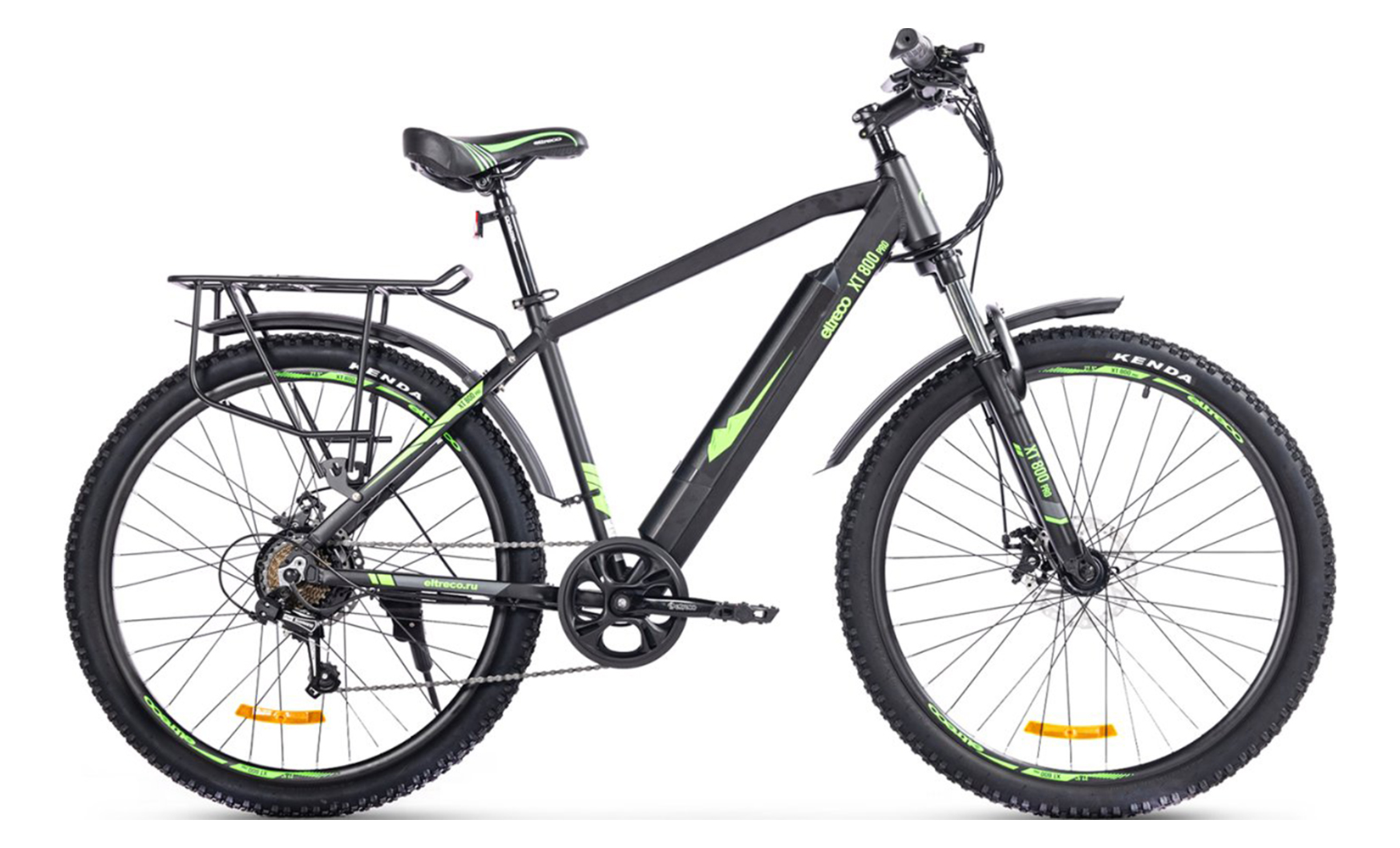 Электровелосипед Eltreco XT 800 PRO 2024, Черно-зеленый