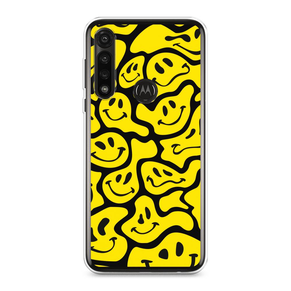 

Чехол на Motorola Moto G Power 2020 "Расплывчатые смайлики желтые", Черный;желтый, 242650-6