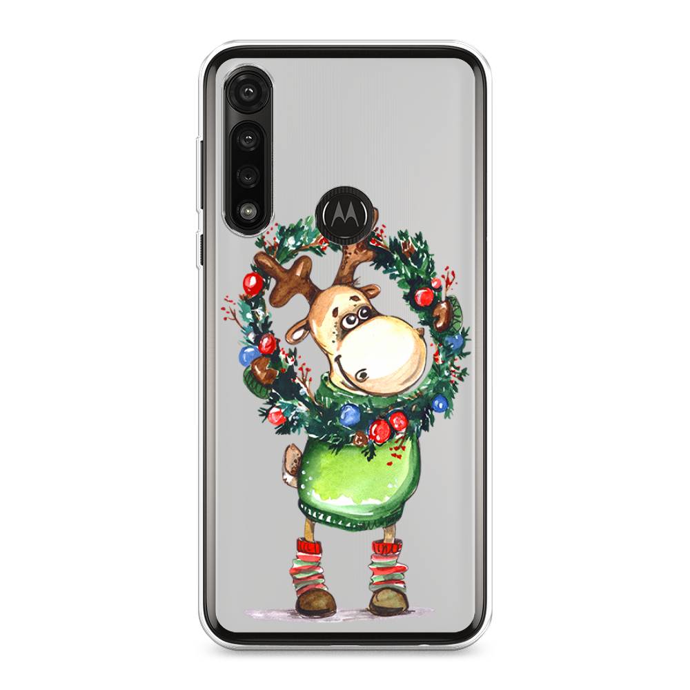 

Чехол на Motorola Moto G Power 2020 "Олень с новогодним венком", 242650-4