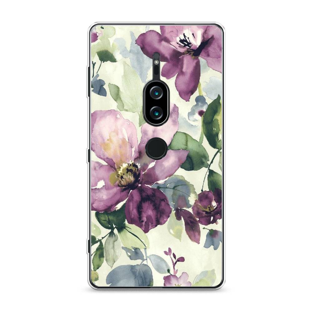 

Силиконовый чехол "Сиреневые цветы-акварель" на Sony Xperia XZ2 Premium, 53350-10