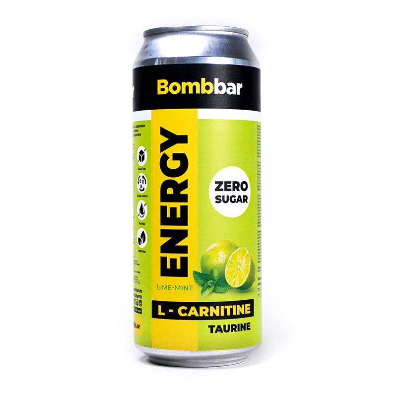 фото Энергетик bombbar energy l-carnitine, 500 мл, вкус: лайм-мята