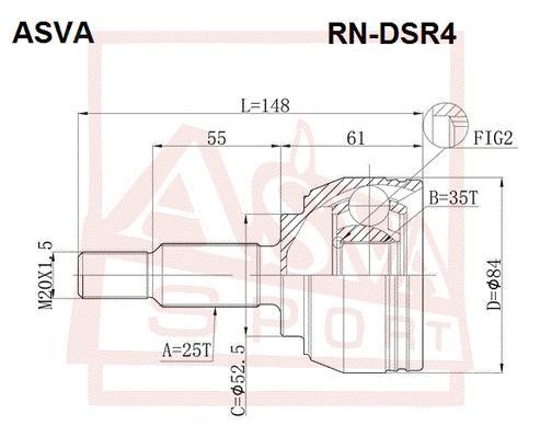 

ASVA ШРУС наруж.35x52.6x25 RENAULT DUSTER 4WD ASVA RNDSR4