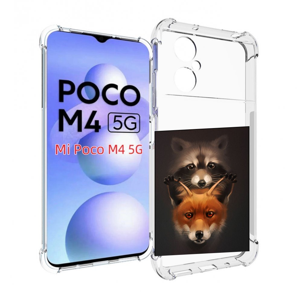 

Чехол MyPads енотик-лисенок для Xiaomi Poco M4 5G, Прозрачный, Tocco