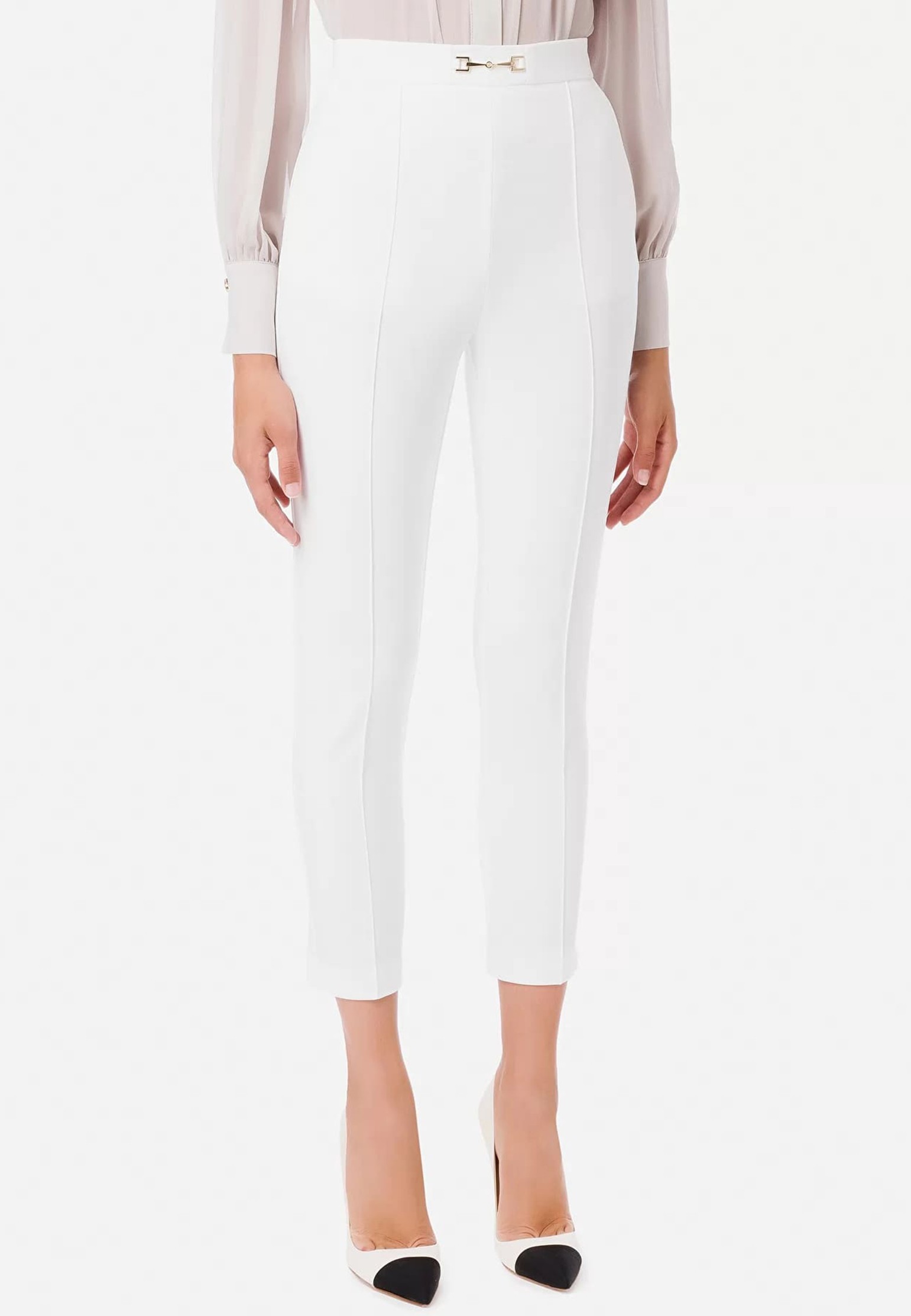 

Брюки женские Elisabetta Franchi 135660 белые 44 IT, Белый, 135660