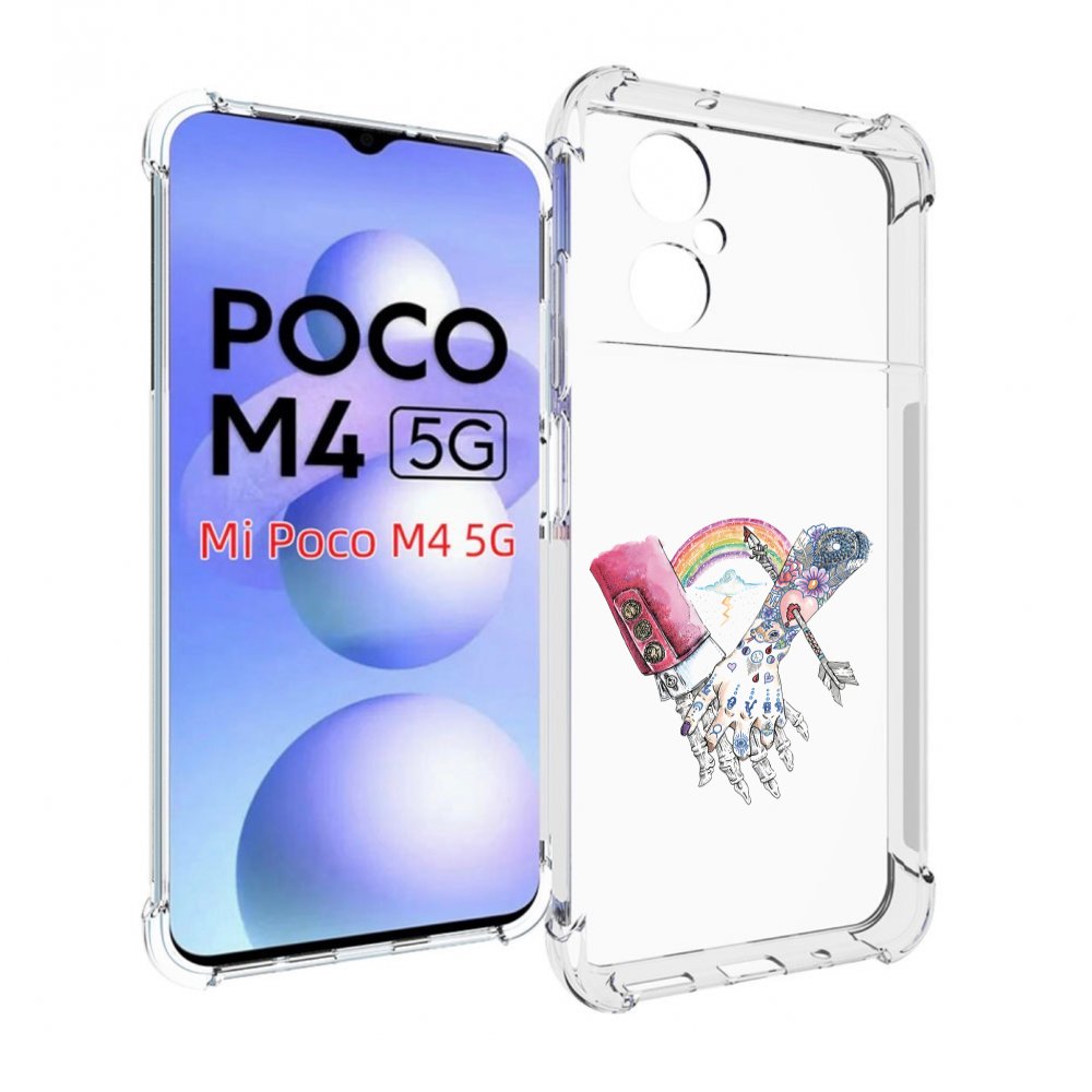 

Чехол MyPads абстракция руки в татуировках для Xiaomi Poco M4 5G, Прозрачный, Tocco