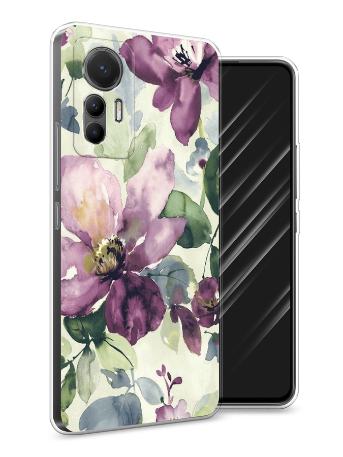 

Чехол Awog на Xiaomi 12 Lite "Сиреневые цветы-акварель", Разноцветный, 315050-10