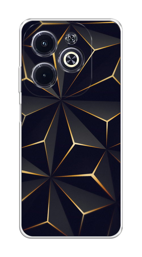 

Чехол на Infinix Hot 40i "Черные полигоны", Золотистый;черный, 3105450-1
