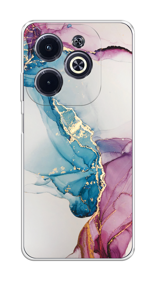 

Чехол на Infinix Hot 40i "Розовые разводы рисунок", Синий;розовый, 3105450-1
