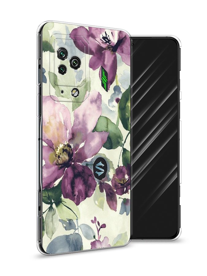 

Чехол Awog на Xiaomi Black Shark 5 Pro "Сиреневые цветы-акварель", Разноцветный, 314150-10