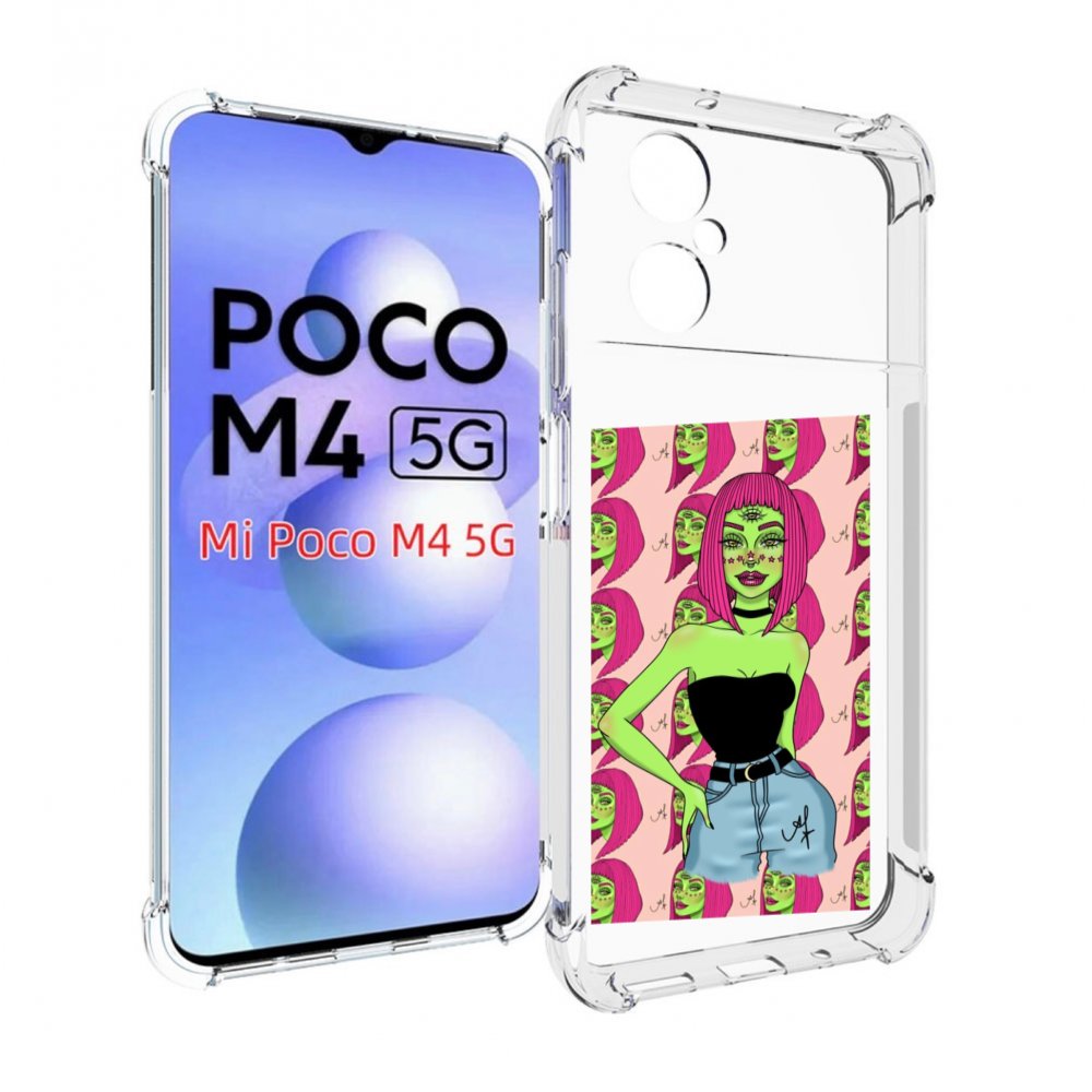 

Чехол MyPads зеленая-девушка-с-глазом женский для Xiaomi Poco M4 5G, Прозрачный, Tocco