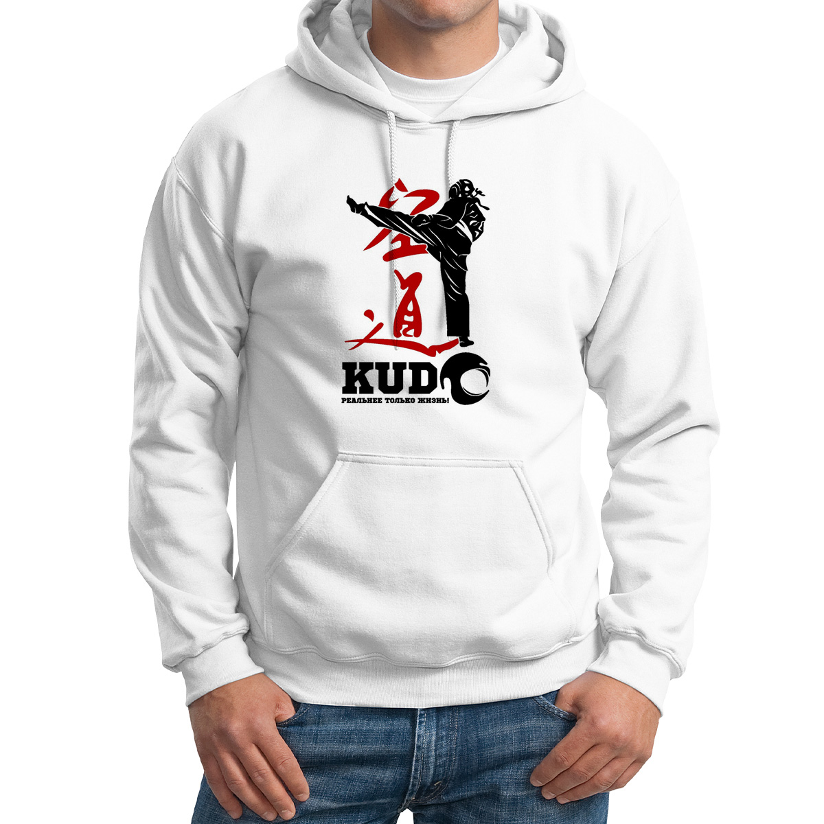 

Худи унисекс CoolPodarok ЛKudo реальнее только жизнь белое 62 RU, M0113448