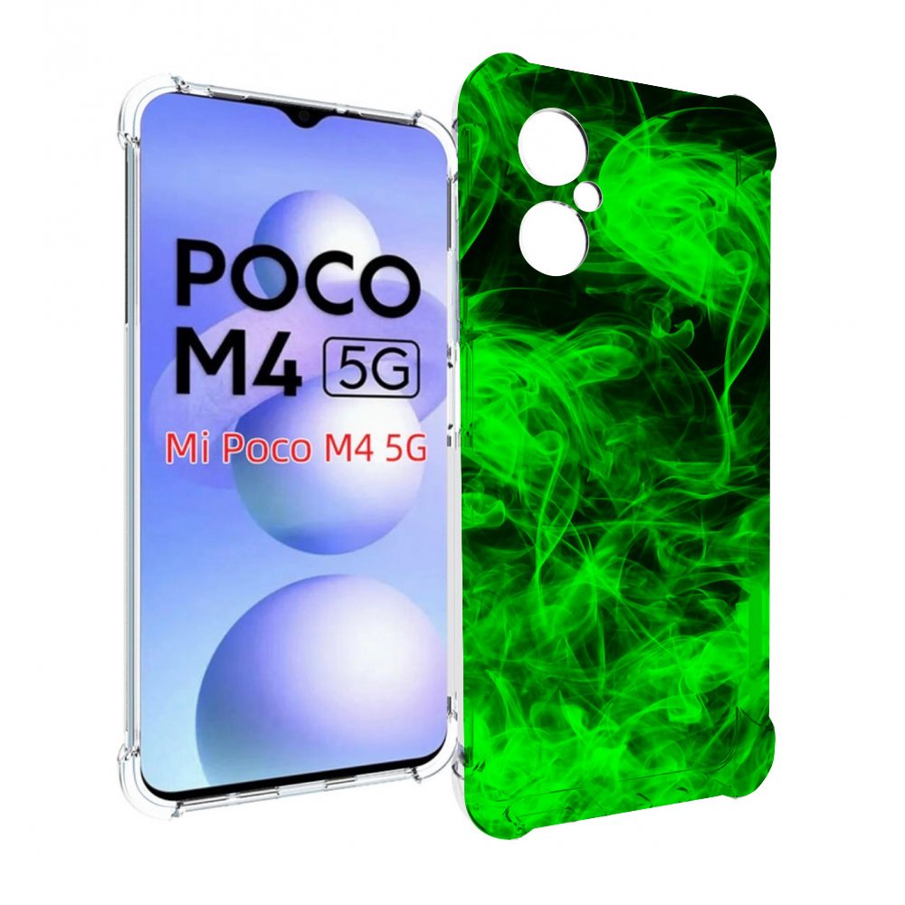 

Чехол MyPads зеленый-дымок для Xiaomi Poco M4 5G, Прозрачный, Tocco