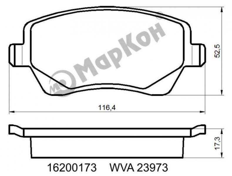 

Комплект тормозных колодок Markon 16200173