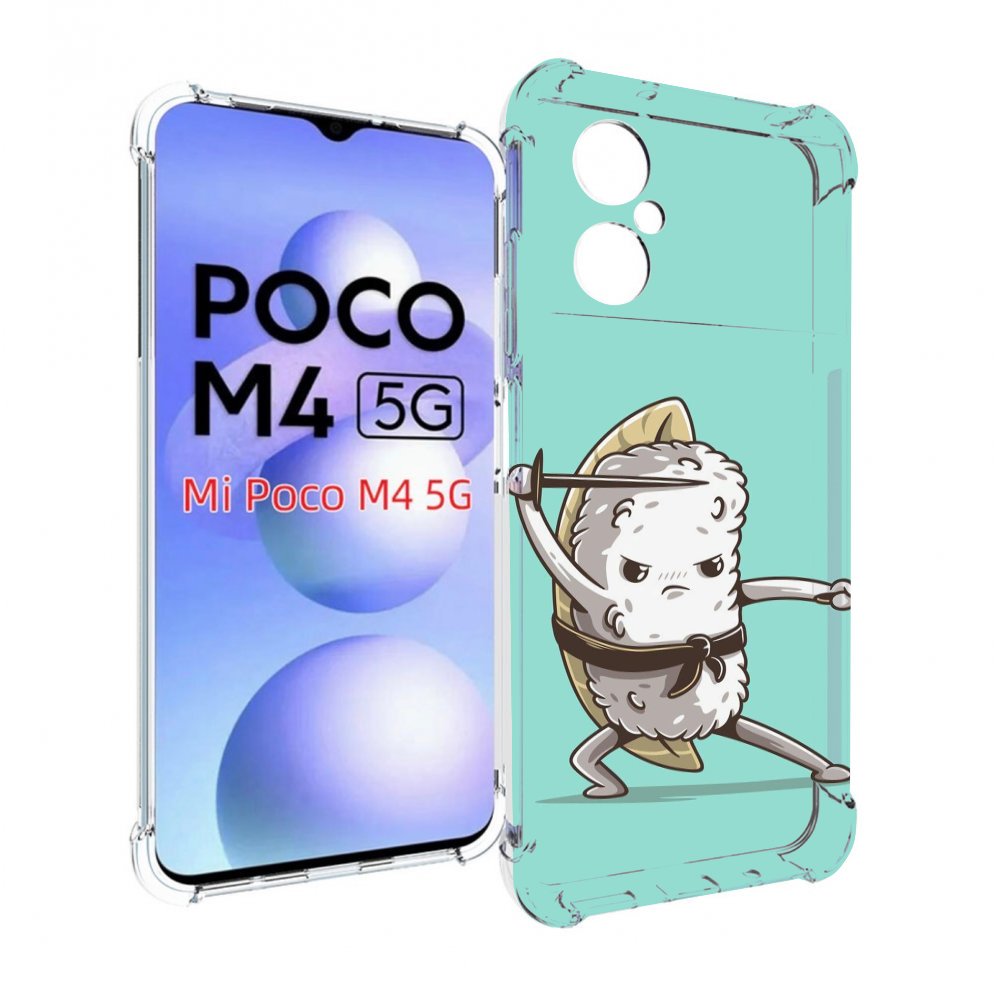 

Чехол MyPads злой суши детский для Xiaomi Poco M4 5G, Прозрачный, Tocco