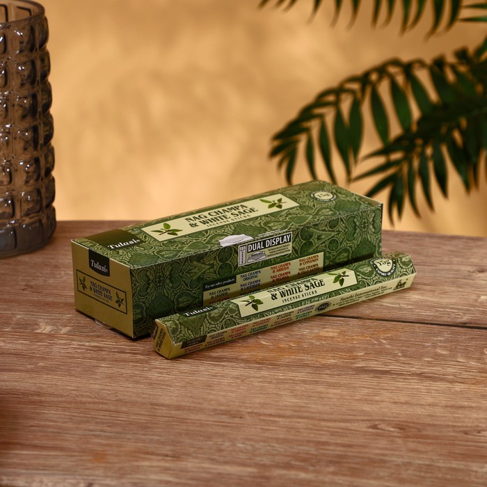

Благовония NAG CHAMPA "Tulasi" 15 аромапалочек White sage, Indian style