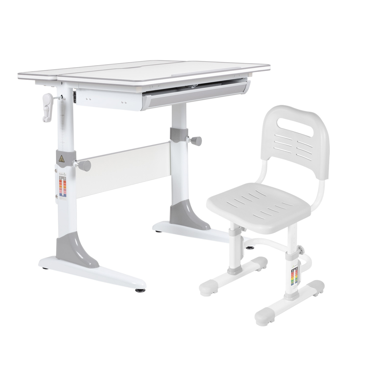 Детские столы и парты Anatomica Study-80 Study80_WhiteGrey__Lux-01_Grey