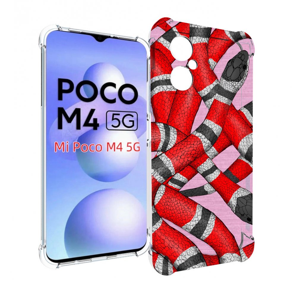 

Чехол MyPads змея-красно-черно-белый для Xiaomi Poco M4 5G, Прозрачный, Tocco