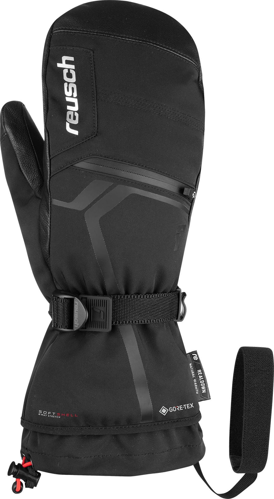 Варежки Reusch Down Spirit Gtx Mitten Black/Silver 10 INCH